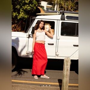 Free People Babetown Linen Skirt Set